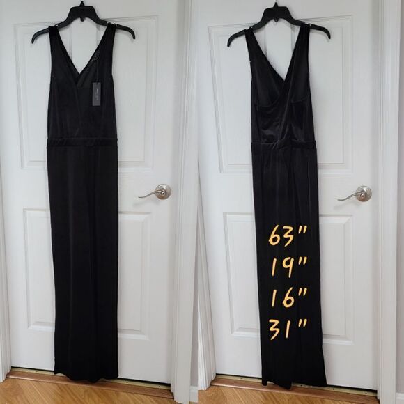 Romeo+Juliet Black Velvet Jumpsuit L - Picture 2 of 10
